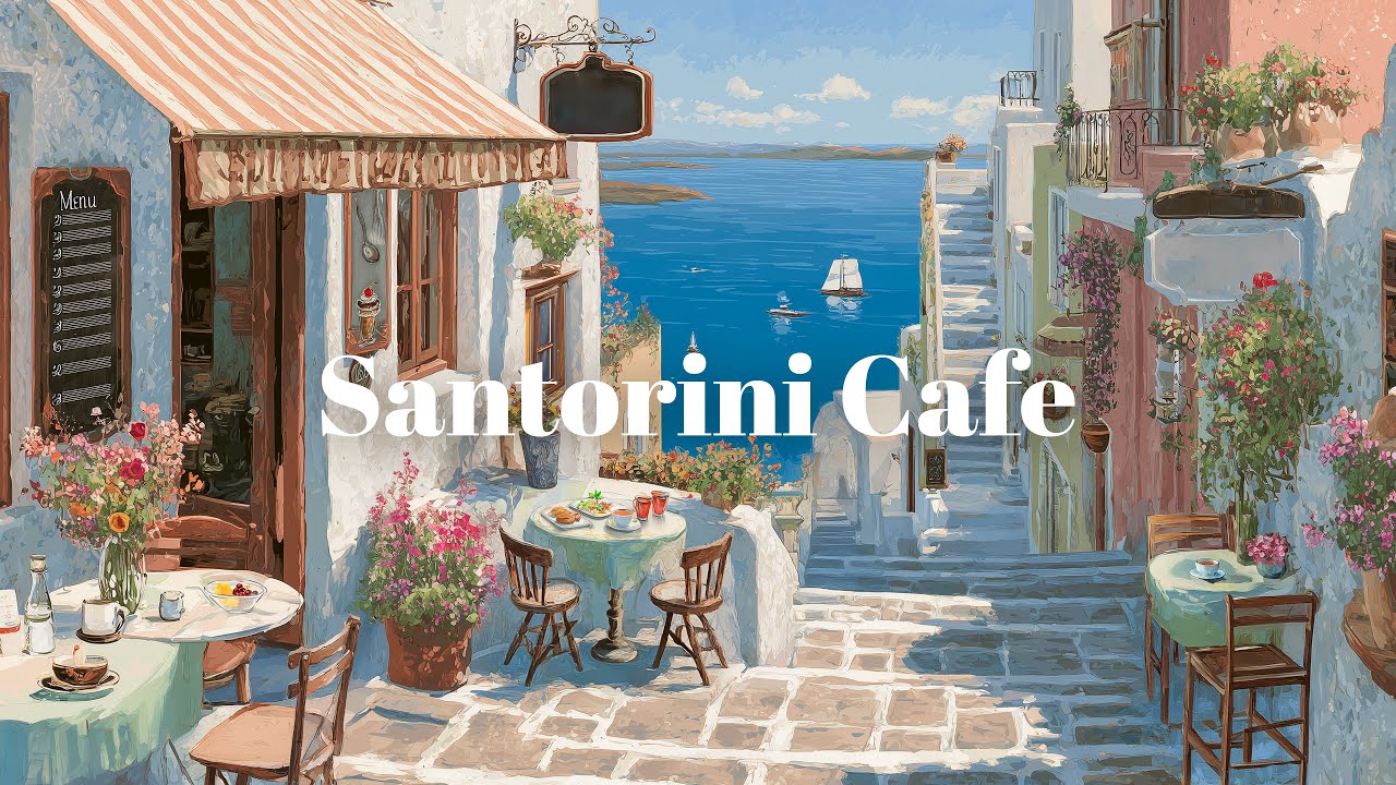 Santorini Cafe 🌊 Mediterranean Jazz | Relaxing Jazz for Work, Study & Ease