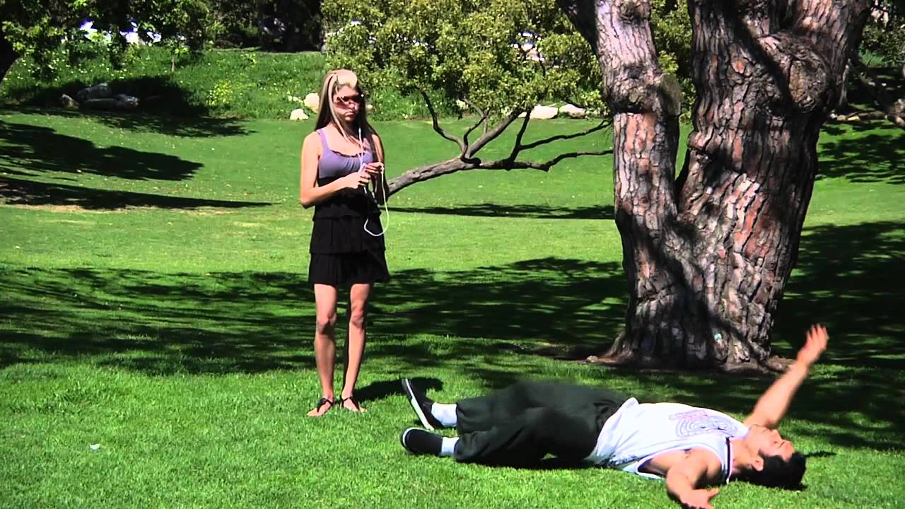 SEXY STUN GIRL ZAPS SAP WITH IPHONE APP! - SHORT VERSION