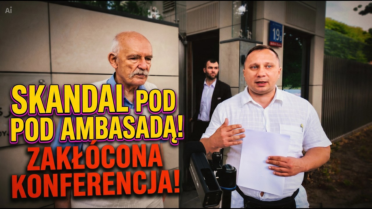 Skandal pod ambasadą! Pracownik zakł&oacute;cił konferencję Korwina!