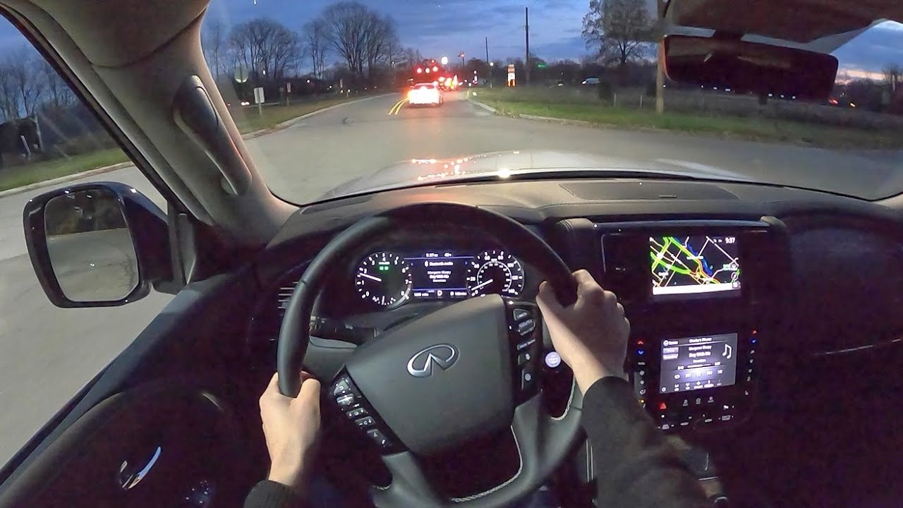 2021 Infiniti QX80 - POV Night Drive (Binaural Audio)
