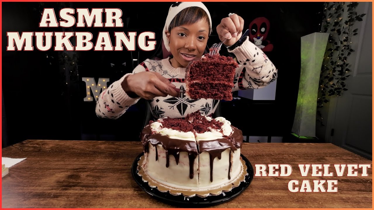 ASMR | Mukbang Red Velvet Birthday Cake