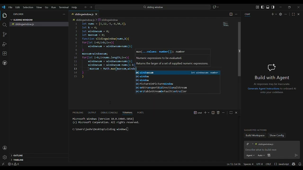 Slidingwindow in JavaScript 