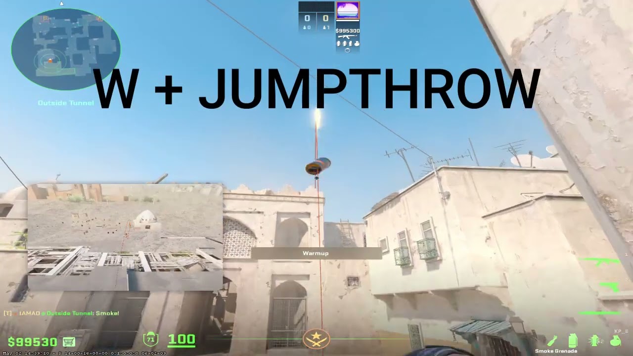 Dust 2 b site door and window smoke [Same position]