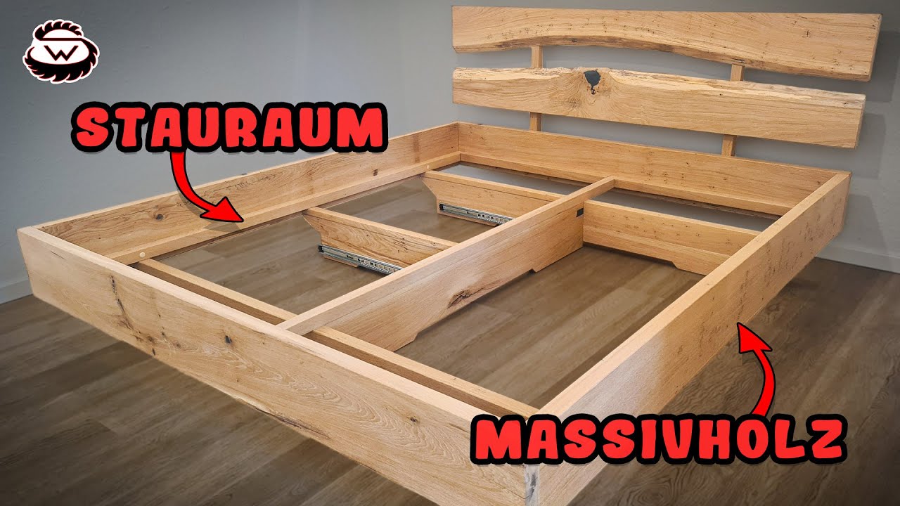 BETT Selber Bauen aus MASSIVHOLZ mit Stauraum 🔥 WoodSpezi