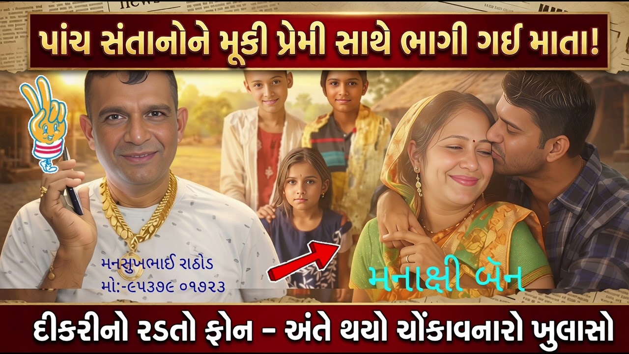 પાંચ સંતાનોની માતા પ્રેમી સાથે ભાગી ગઈ! 15 વર્ષની દીકરીનો મનસુખ રાઠોડ પાસે  ખુલાસો #bkpnews1 
