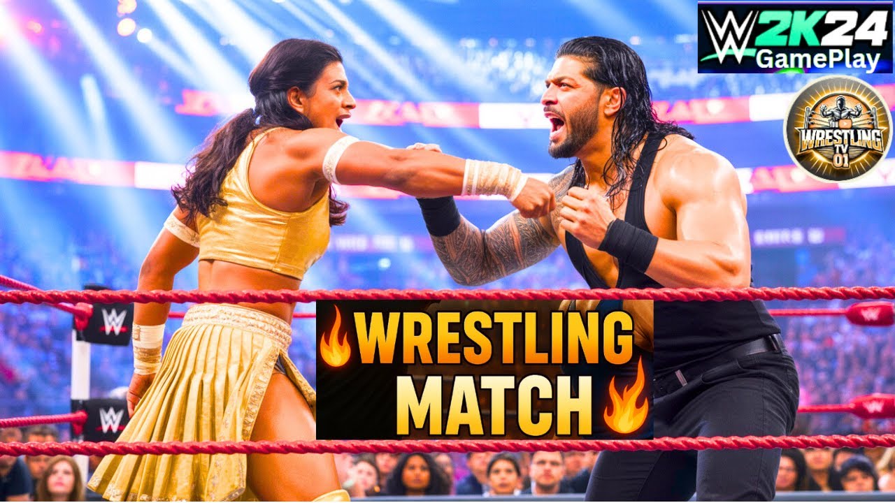 🔥 WWE 2K24 –  Indrani Agarwala🇮🇳  Vs.  Roman Reigns 💥 IRON MAN Match Gameplay 🎮  August 01,2025
