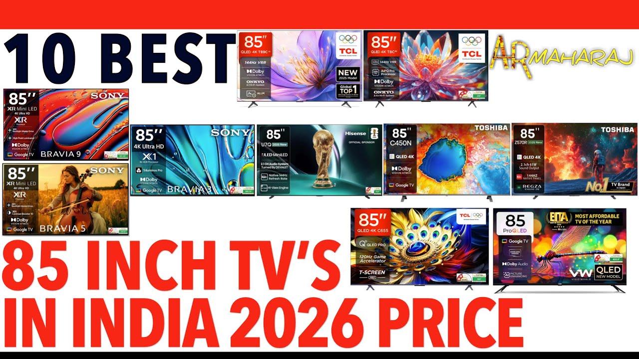 📺 Top 10 Best 85 Inch 4K Smart TV's iN India 2026 |✨ 85 Inch Tv Price |  SONY, TOSHIBA, HISENSE, TCL