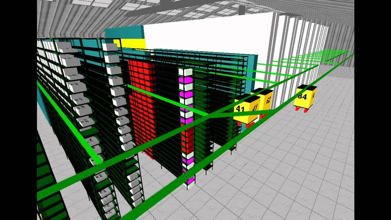 A full simulation modell of a production plant with AMHS
