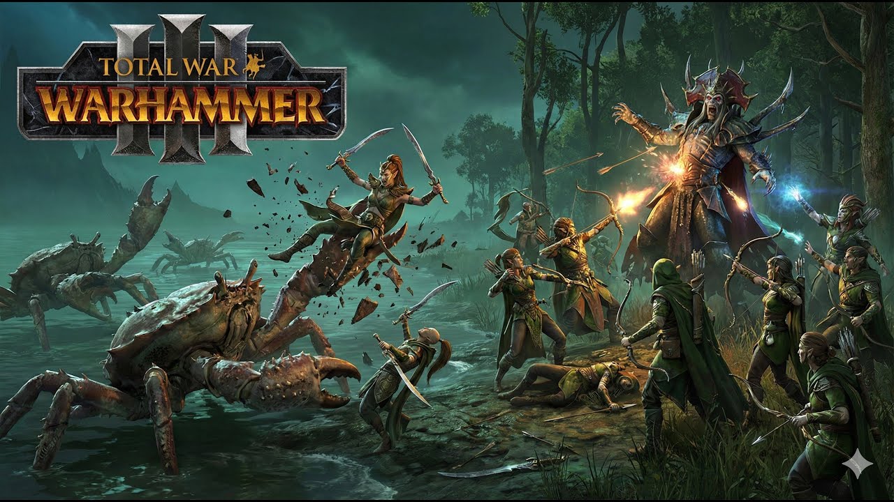 《Total War: Warhammer 3》步兵線秒崩盤！木精靈雙刀流慘遭怪獸碾壓 絕境集火諾提拉斯極限逆轉