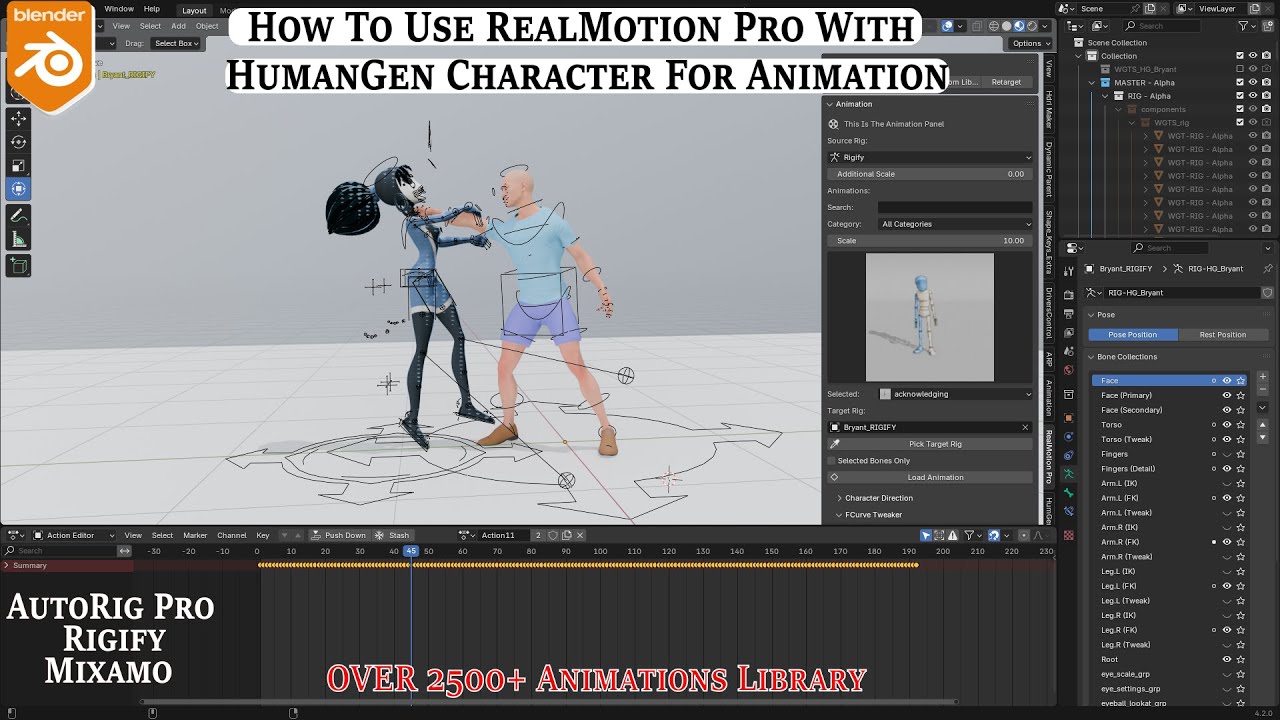 How To Use Human Generator Character With RealMotion Pro For Animation [Blender Tutorial]