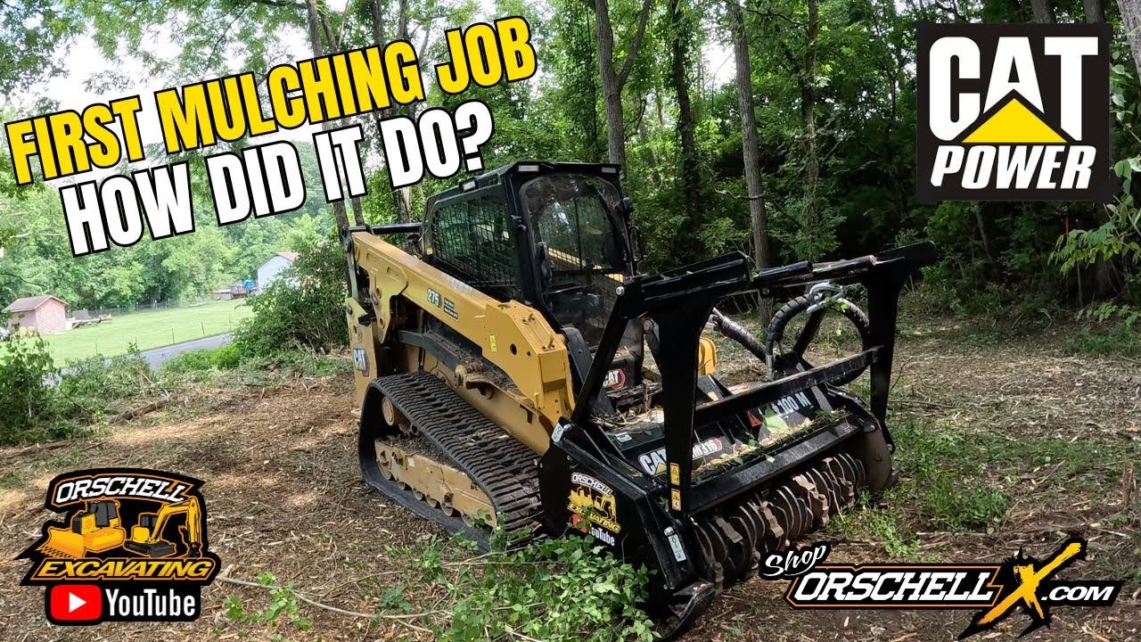 Первый опыт использования мини-погрузчика Caterpillar 275 CTL с мульчирующей головкой CAT HM316. ...