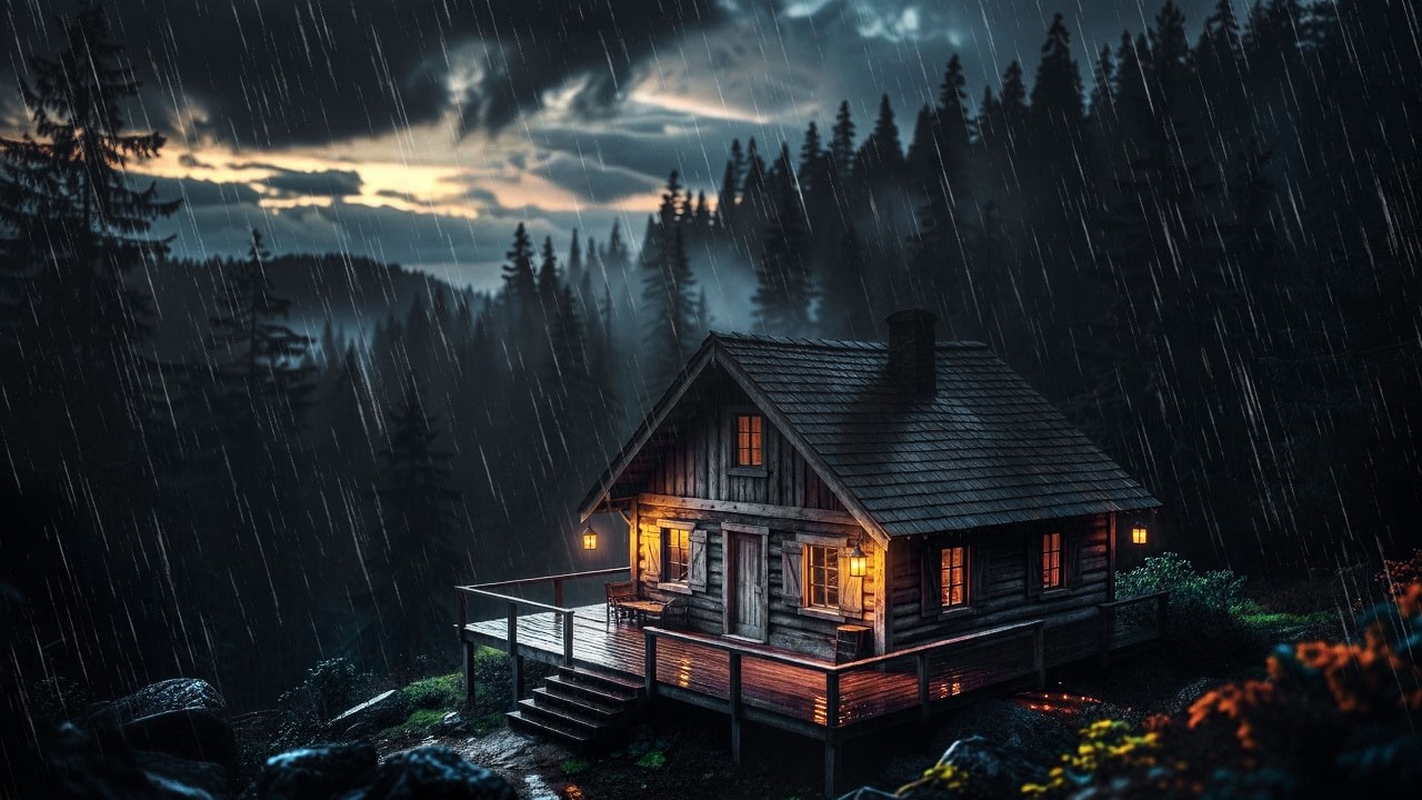 Hard Rainfall in High Mountains | Immersive Night Rain Sounds