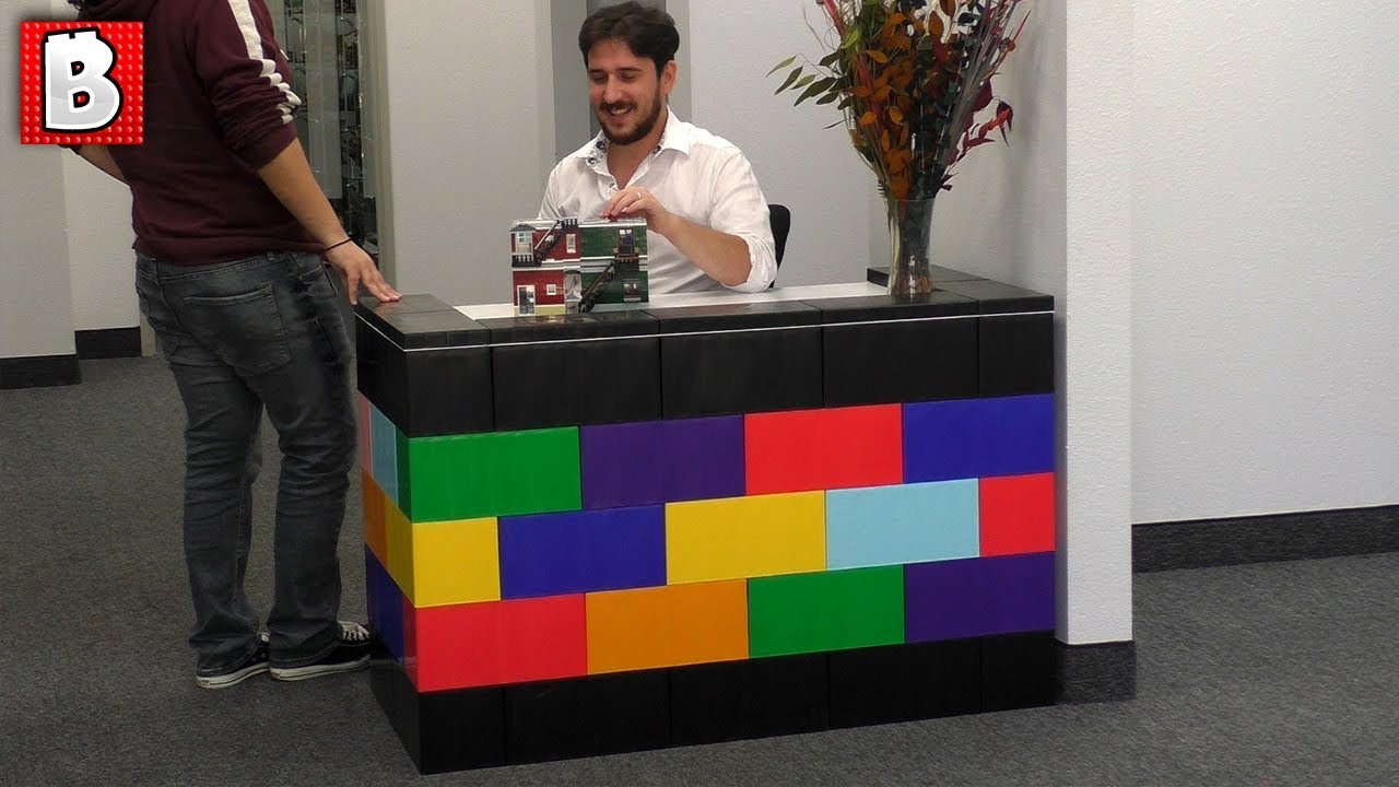 Built our Desk from Giant Everblock Bricks! + 34 Foot Wall