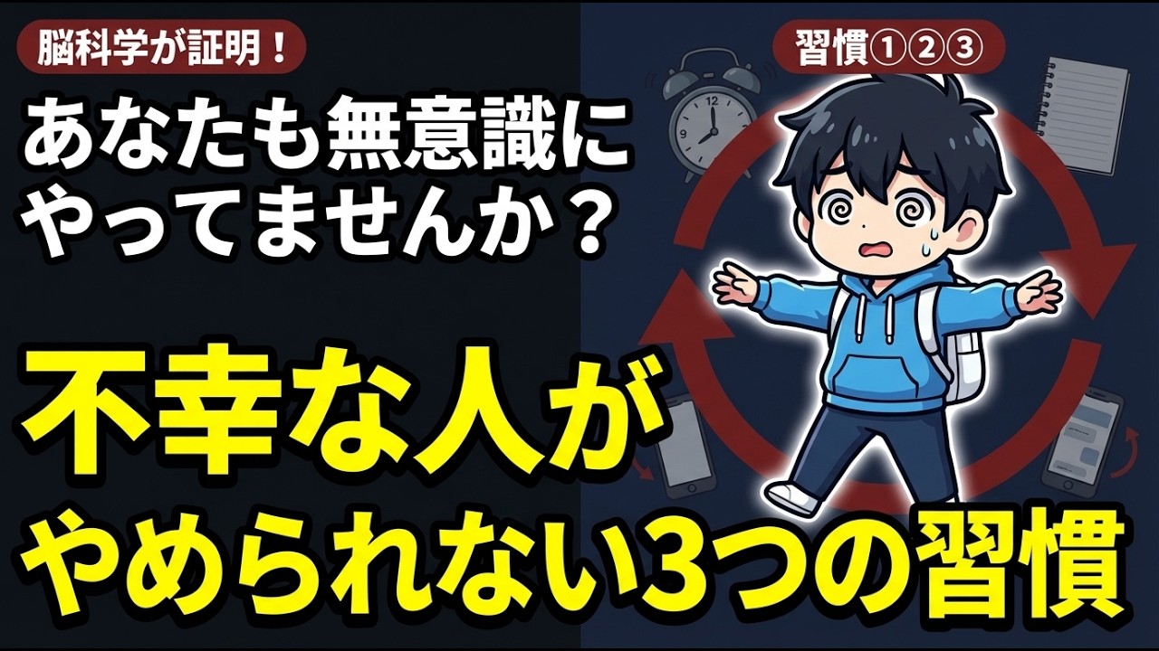 なぜか不幸な人の共通点｜無意識にやっている3つの習慣【心理学】