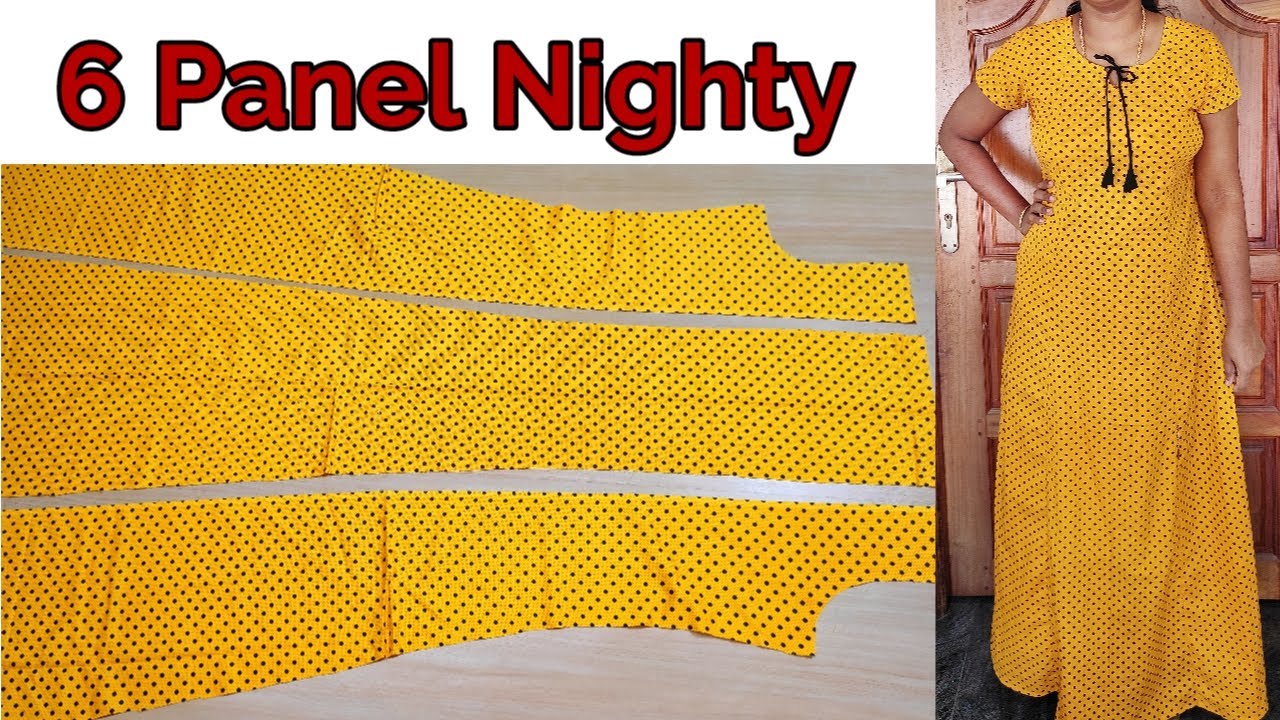 6 Panel Nighty Cutting and Stitching in malayalam/Nighty cutting and Stitching