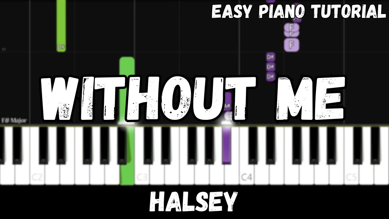 Halsey - Without Me (Easy Piano Tutorial)