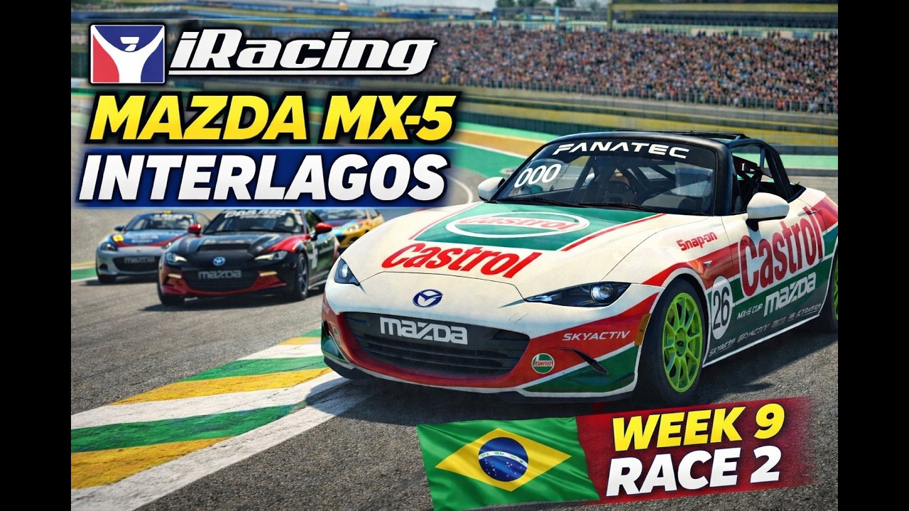 iRacing Mazda MX5 at Interlagos 🏁 Week 9 Race 2  Close Battles & Clean Racing!