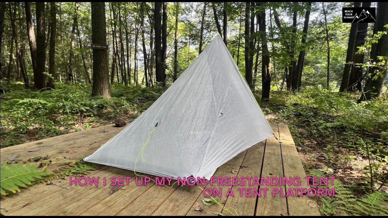 How I Set Up My Trekking Pole Tent On A Tent Platform