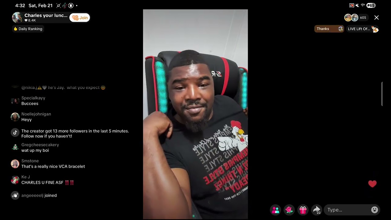Charlene TikTok Live 2/21 (sassy charlene + dry phone call)
