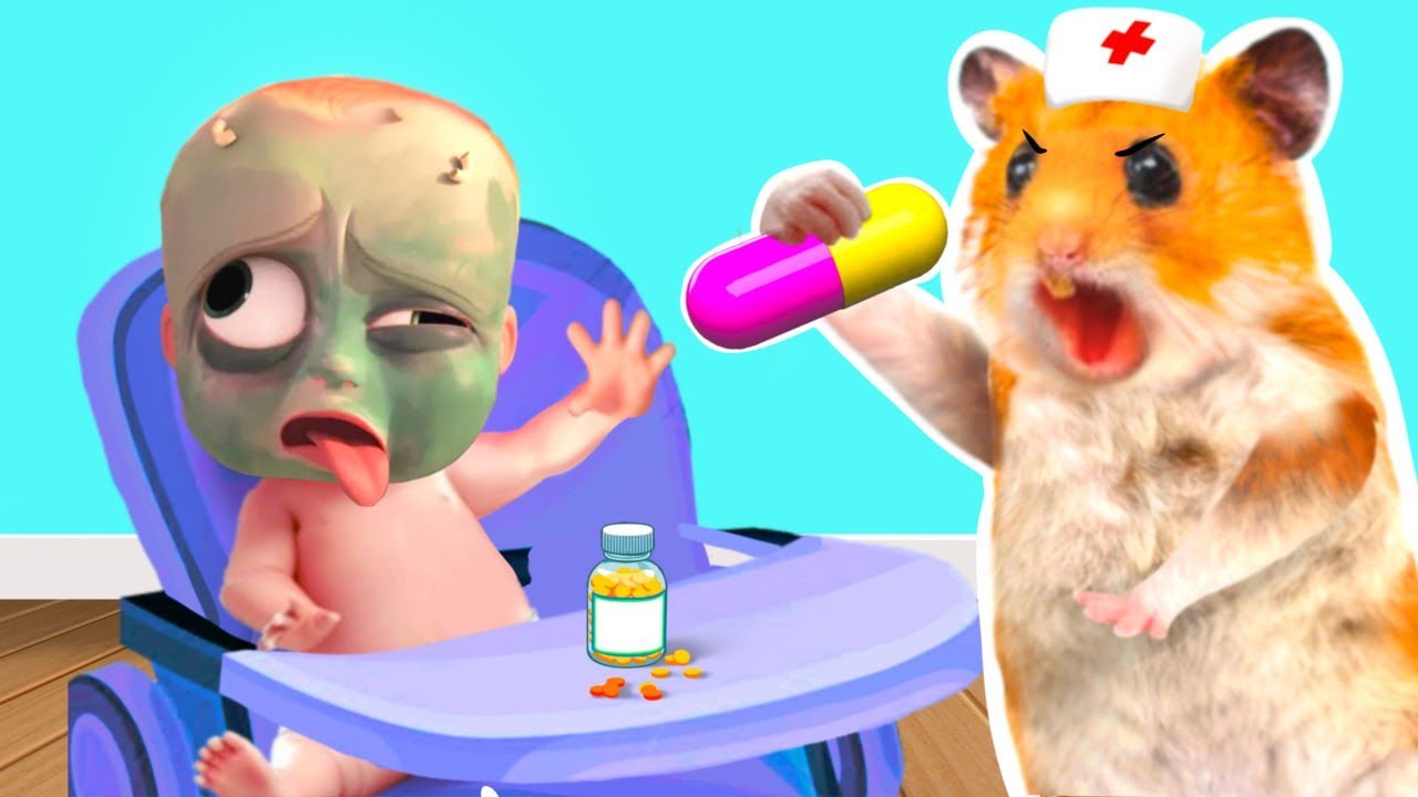 Take Medicine Please! Good Doctor Hamster Take Care Of Baby Boss | Hamster Toons