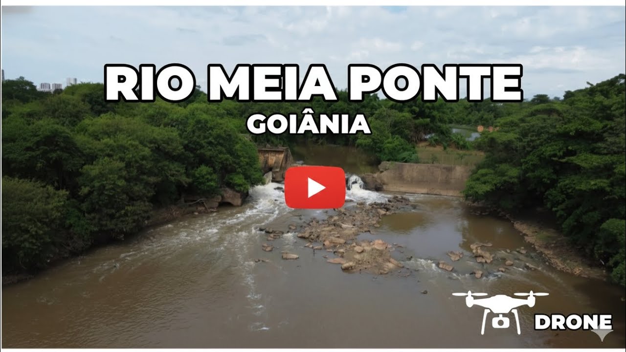 Rio Meia Ponte - Goiânia GO - Visto de Cima - drone vídeo 