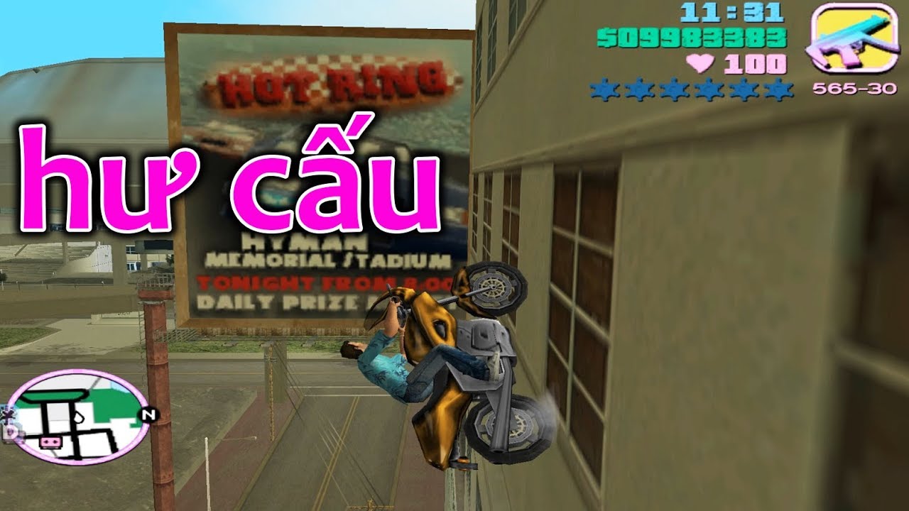 [GTA VICE CITY]  Chạy Xe Môtô Trên Tòa Nhà Thẳng Đứng Để Trốn Cảnh Sát - Mr Thắng