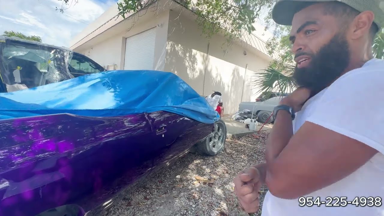 💦Adding More Clear to the 70 Impala And Candy Purple Chevy Donk Out the Booth