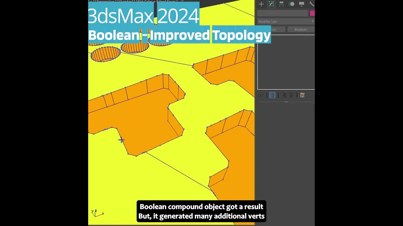 #3dsMax 2024 Boolean - Topology