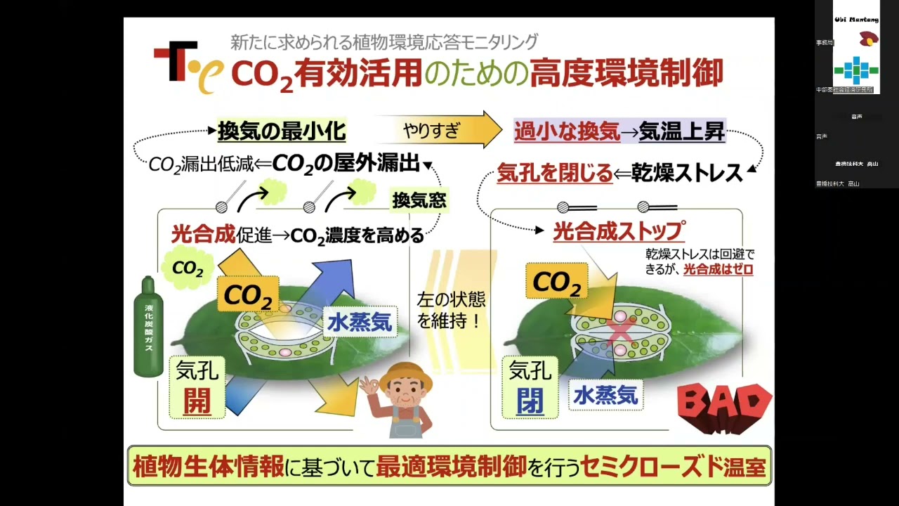 スマート農業シンポジウム「半閉鎖型温室の環境制御への産業由来CO2の活用」
