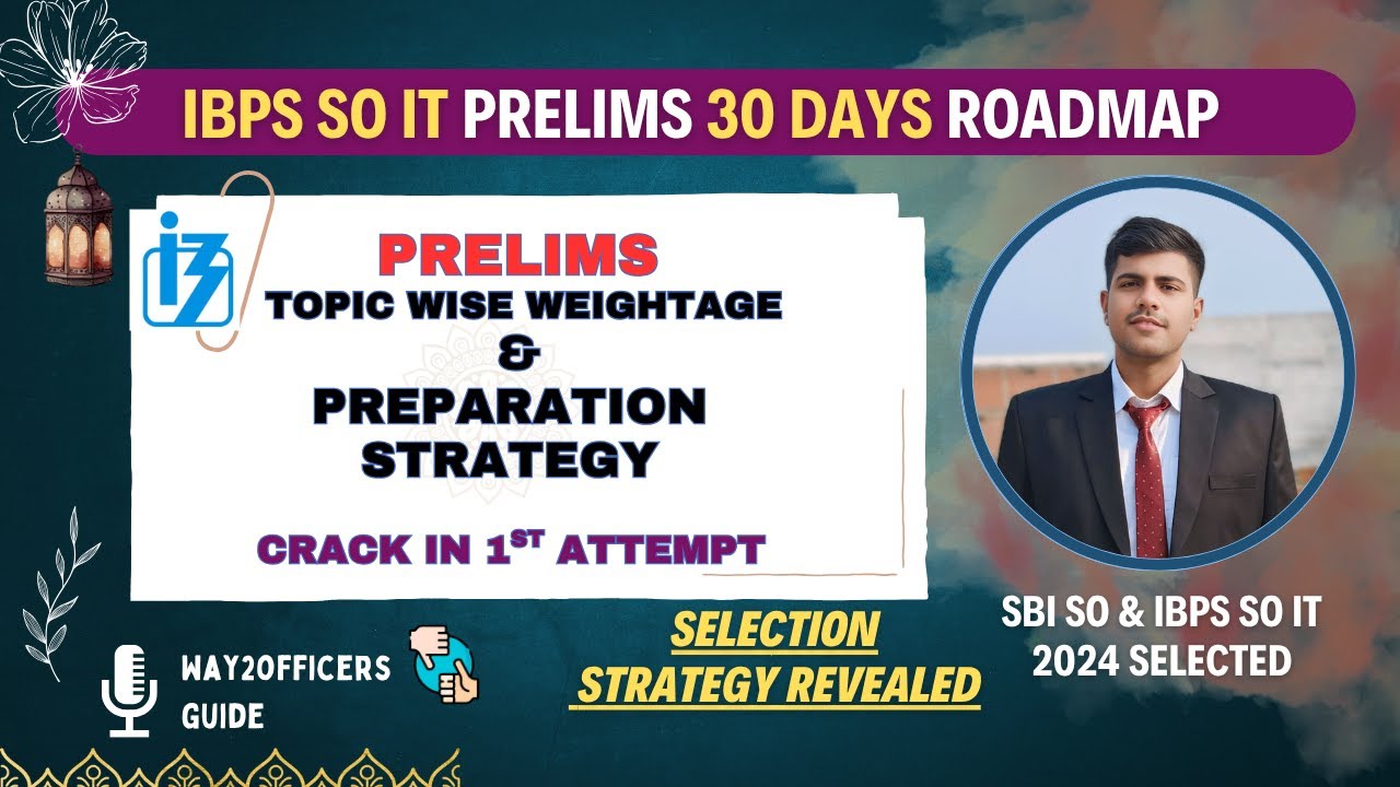 IBPS SO IT 2025 | 30 Days Roadmap for Prelims + Topicwise Marks Weightage | IT Officer Strategy