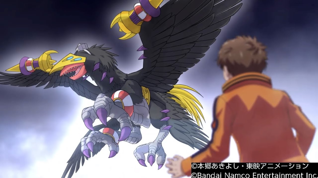Digimon Survive - Falcomon Digivolves into Crowmon (Yatagaramon)