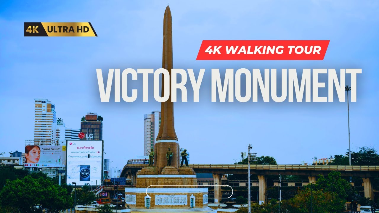 Victory Monument Bangkok 🇹🇭 [4K] Walking Tour &ndash; Iconic Streets, Street Food & Local City Life