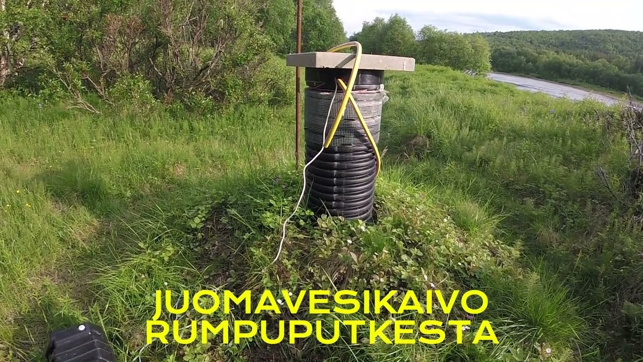 Juomavesikaivo rumpuputkesta. Rumpuputki on helppo vaihtoehto raskaille kaivonrenkaille.