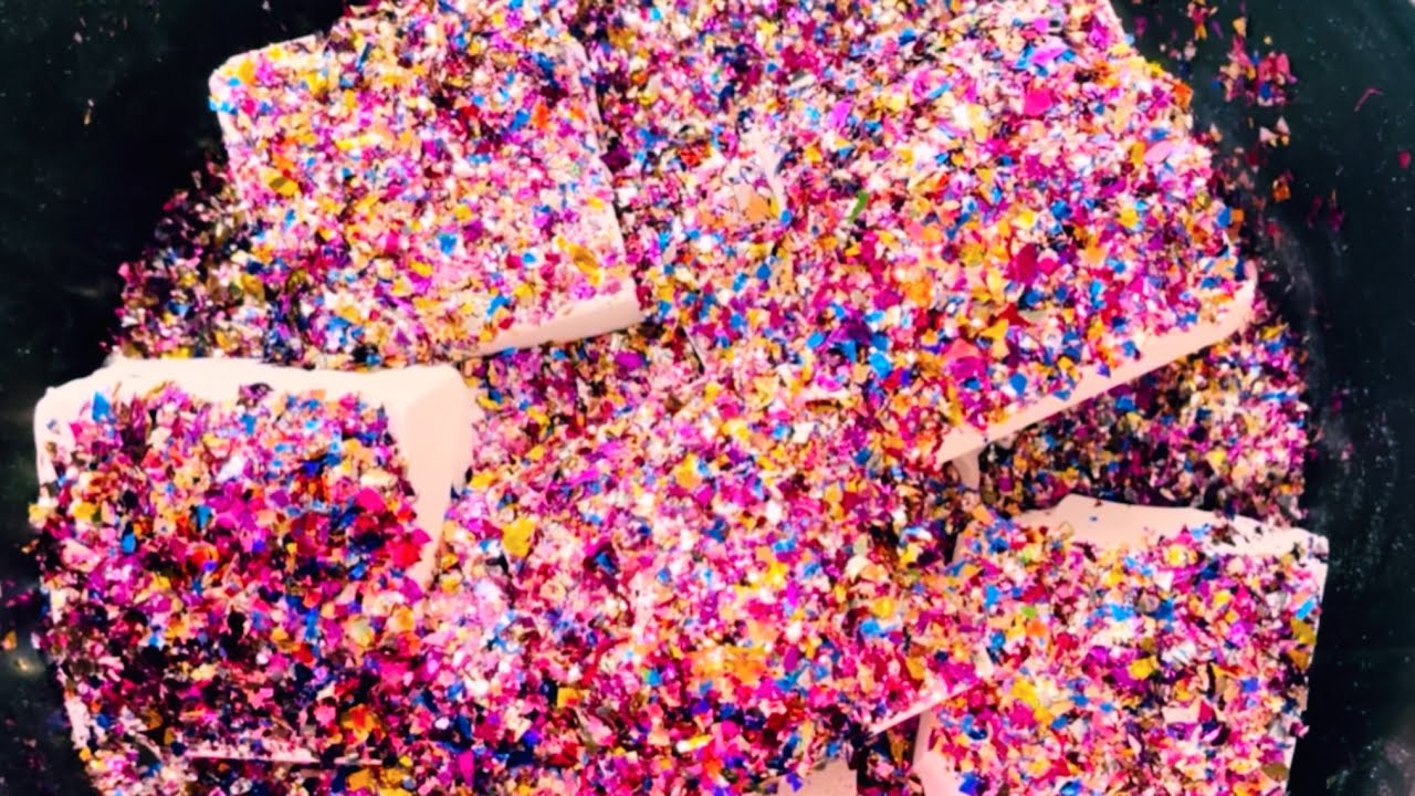 Fresh, Soft Blocks Swimming in a Sea of Confetti 🩷 🎉 Happy Mothers Day 🩷 Gym Chalk ASMR