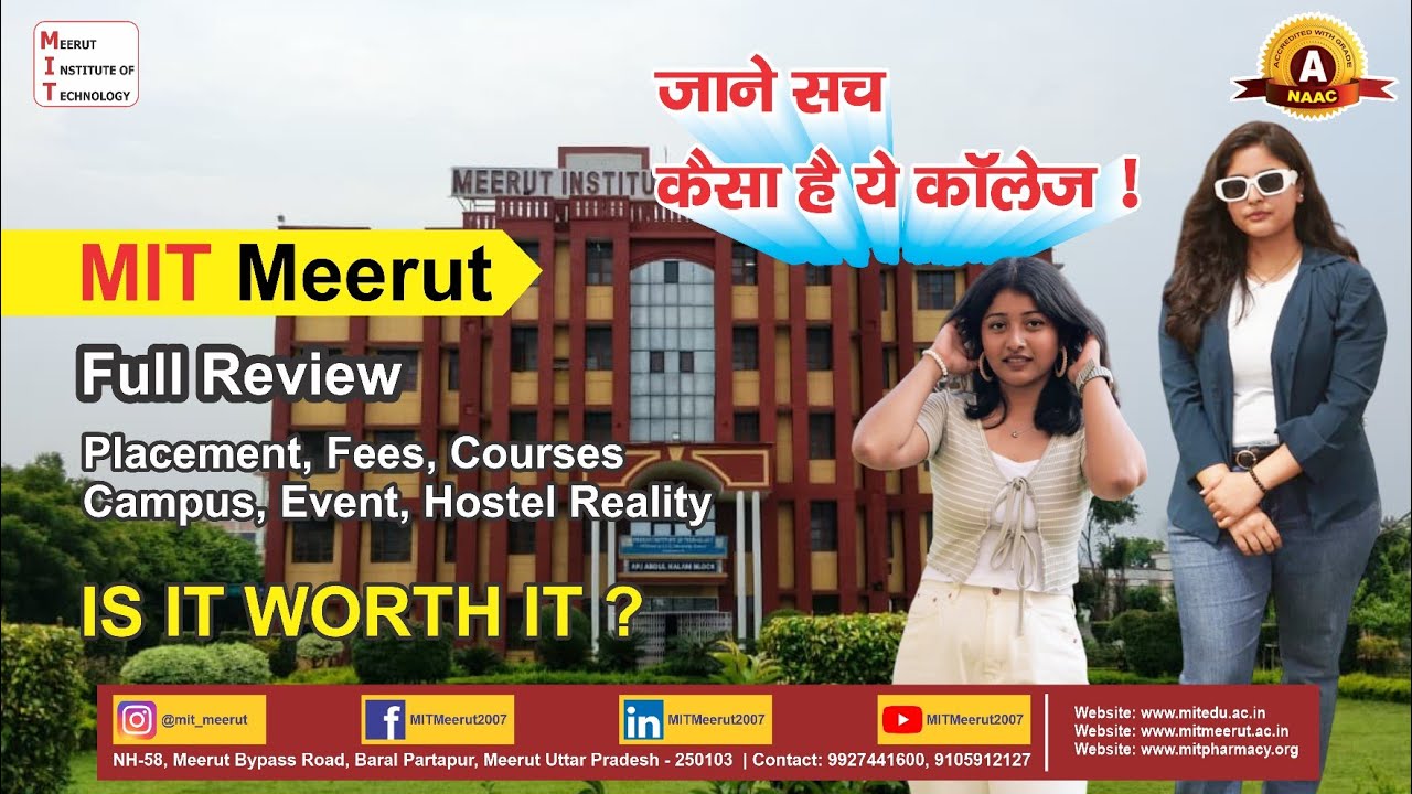 MIT meerut college Review ! Meerut Institute Of Technology Review | placement,  Fees,Campus,Hostel