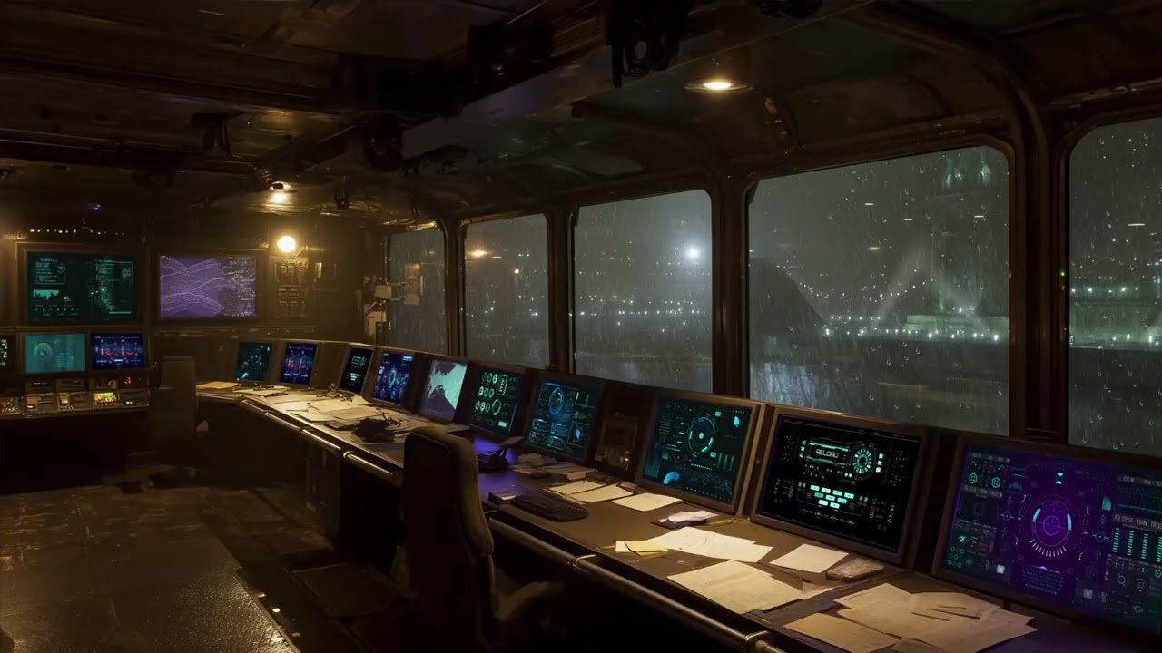 Nuclear Facility Night Shift Radio Chatter | Sci-Fi Ambiance for Sleep, Study, Relaxation