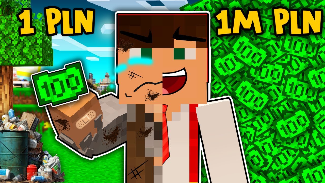 JAK OD BEZDOMNEGO STAĆ SIĘ BOGATYM MILIONEREM W MINECRAFT?! GPLAY & LUMI