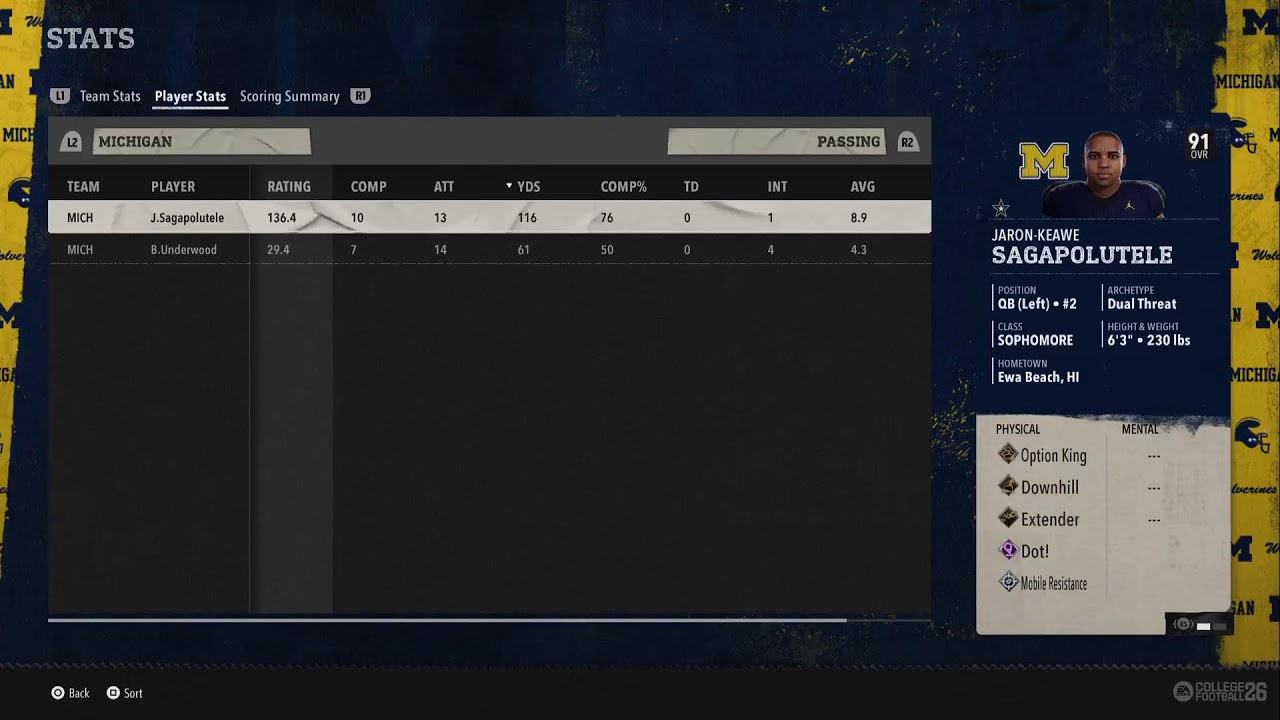 CFB26 Slow Sim Michigan Wolverines Dynasty week 2027