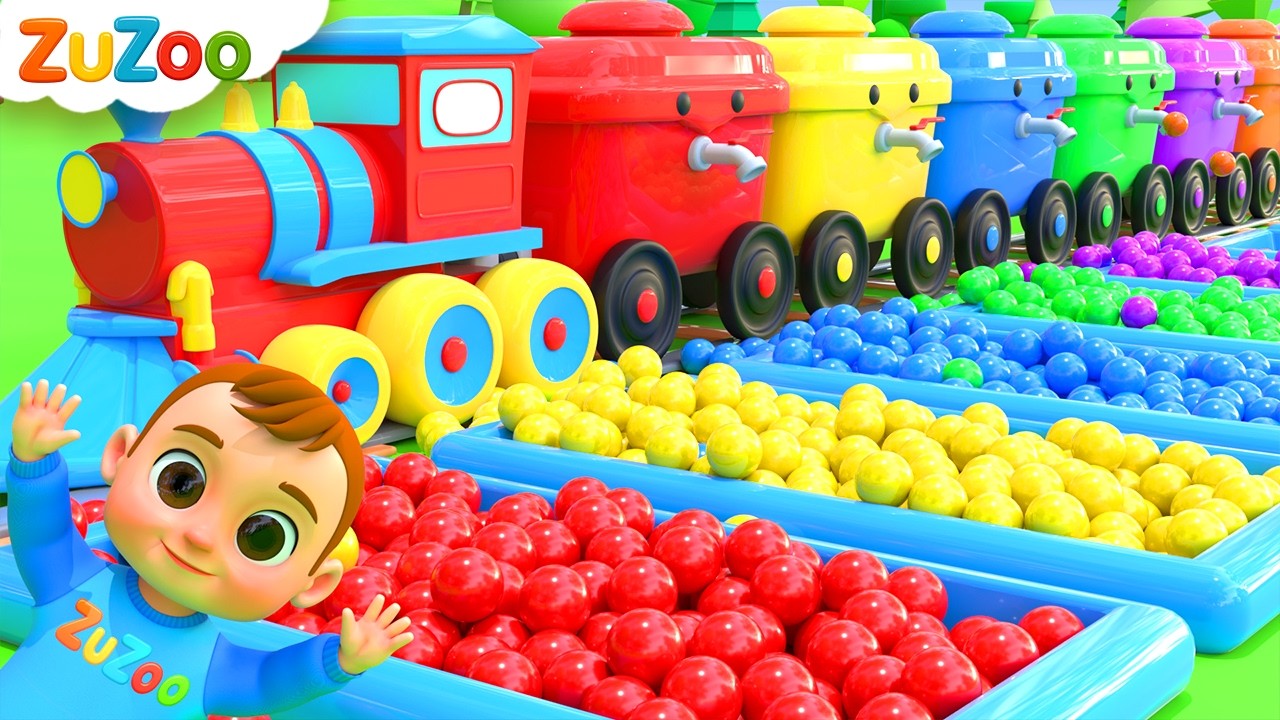 Trem de Cores – Zu brinca com bolas coloridas | ZuZoo em Português – Canções Infantis
