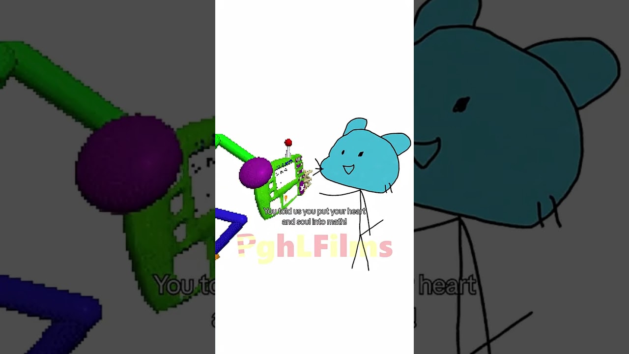 Baldi and Gumball Solve Math, but Baldi is voiced by mystman12 #baldisbasics #shorts