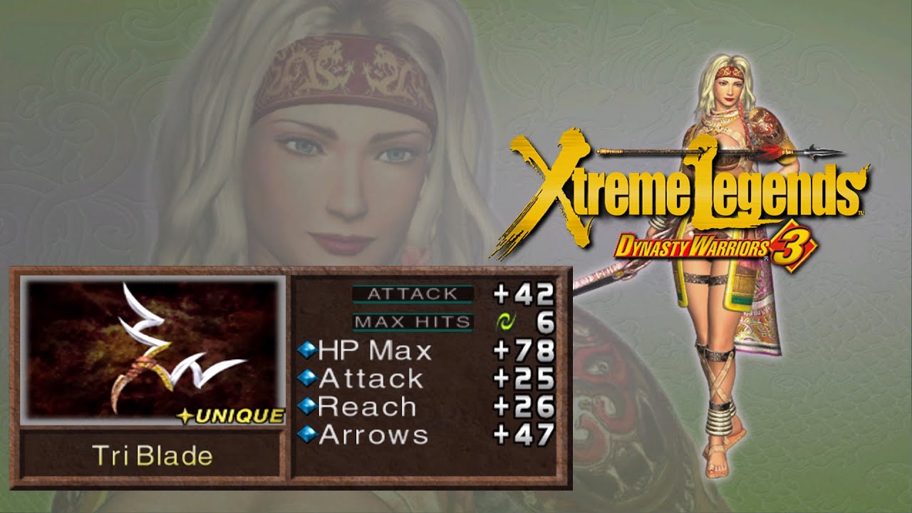 Dynasty Warriors 3 Xtreme Legends (100%): Zhu Rong - 5th Weapon | Tri Blade |