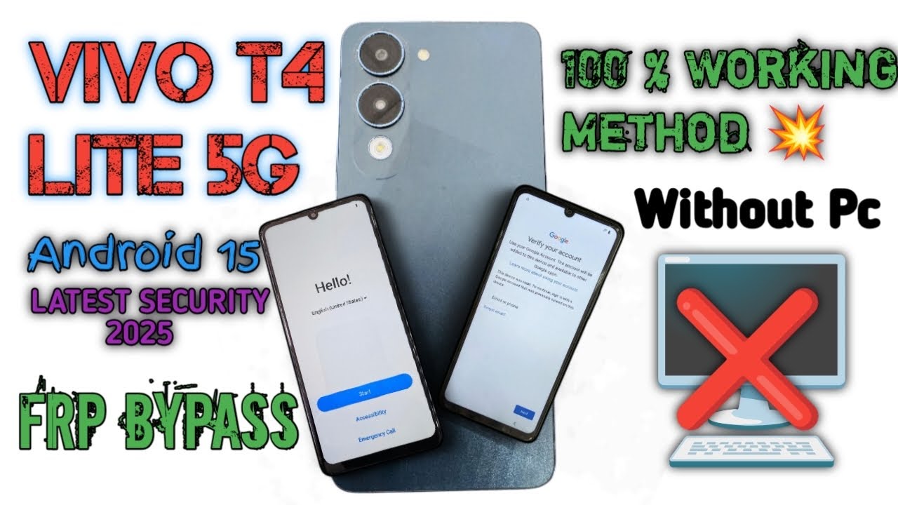 Vivo T4 Lite 5g Frp Bypass ! Android 15 ! Latest Security 2025 ! Without Pc ! 100 % Working Method 