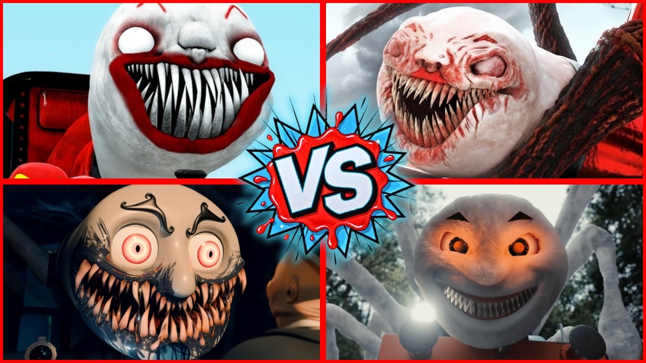 Choo choo Charles Vs Cursed Thomas Vs Erosion Worm Vs  School Bus  -Tiles HOP