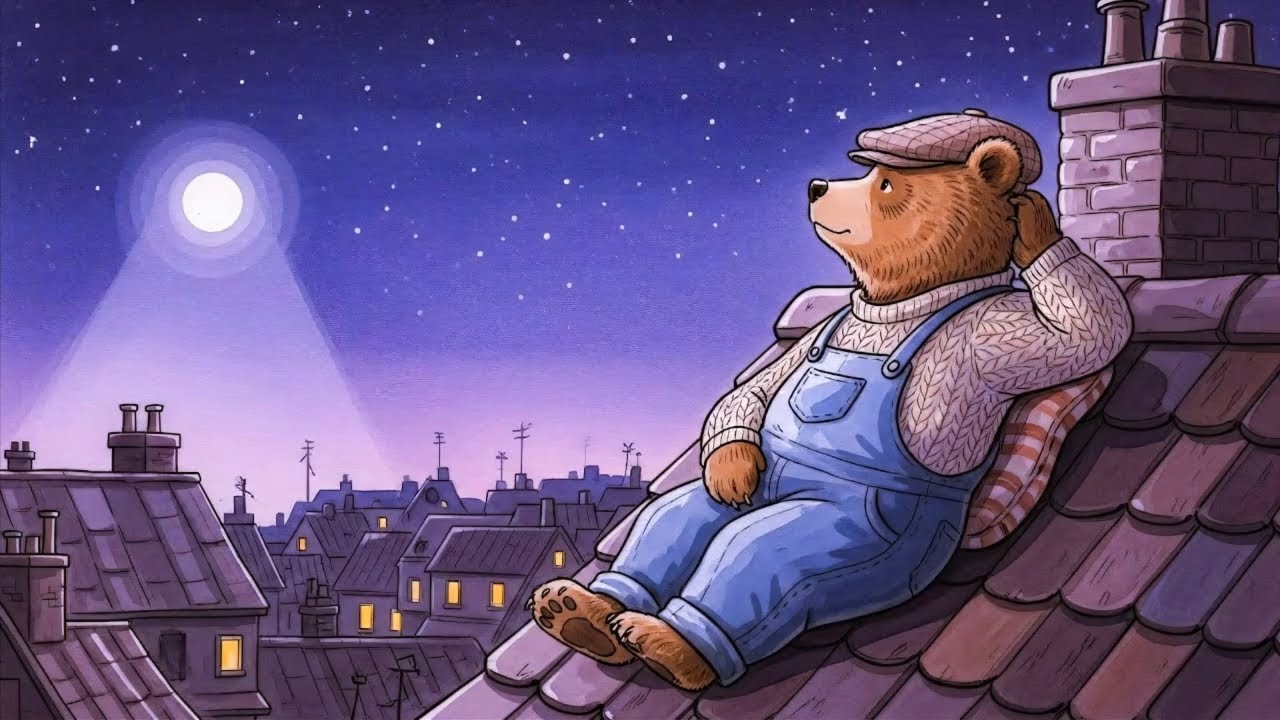 Rooftop Under the Moon 🐻🌙 | Soft Lofi Beats to Relax & Reflect