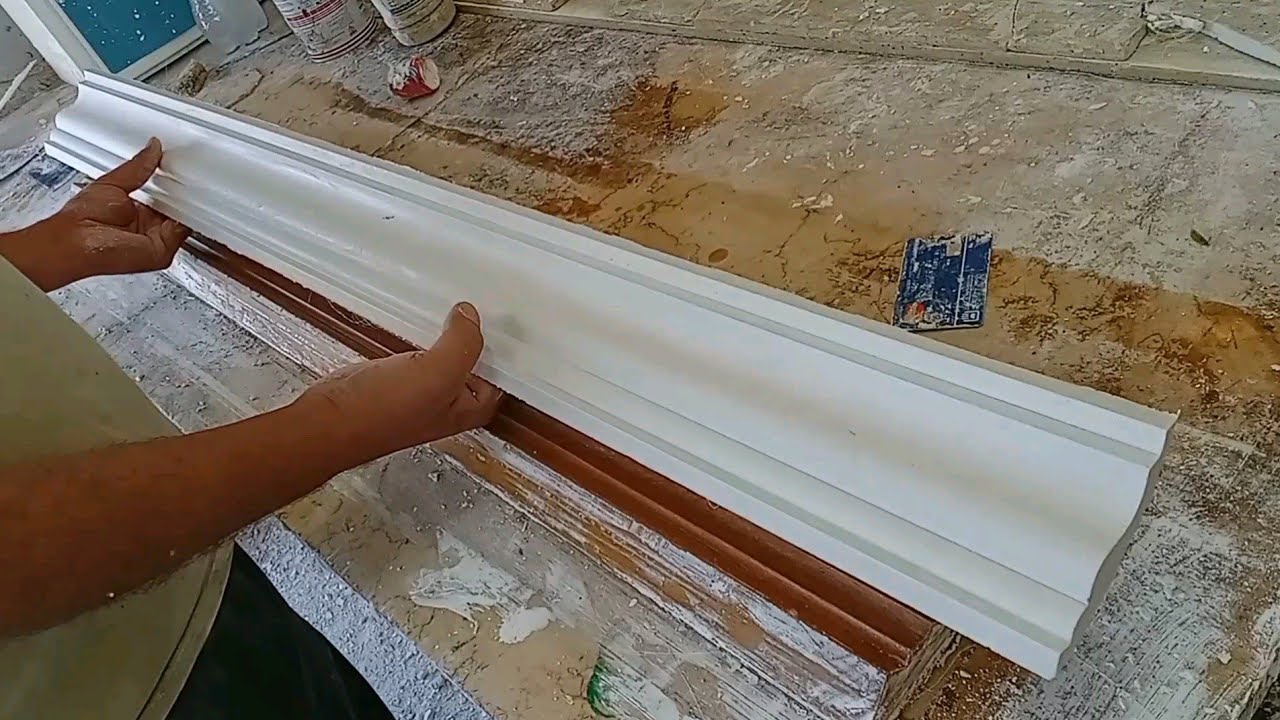 طريقة عمل كرانيش الجبس السادة بطريقة احترافية . cement craft ideas