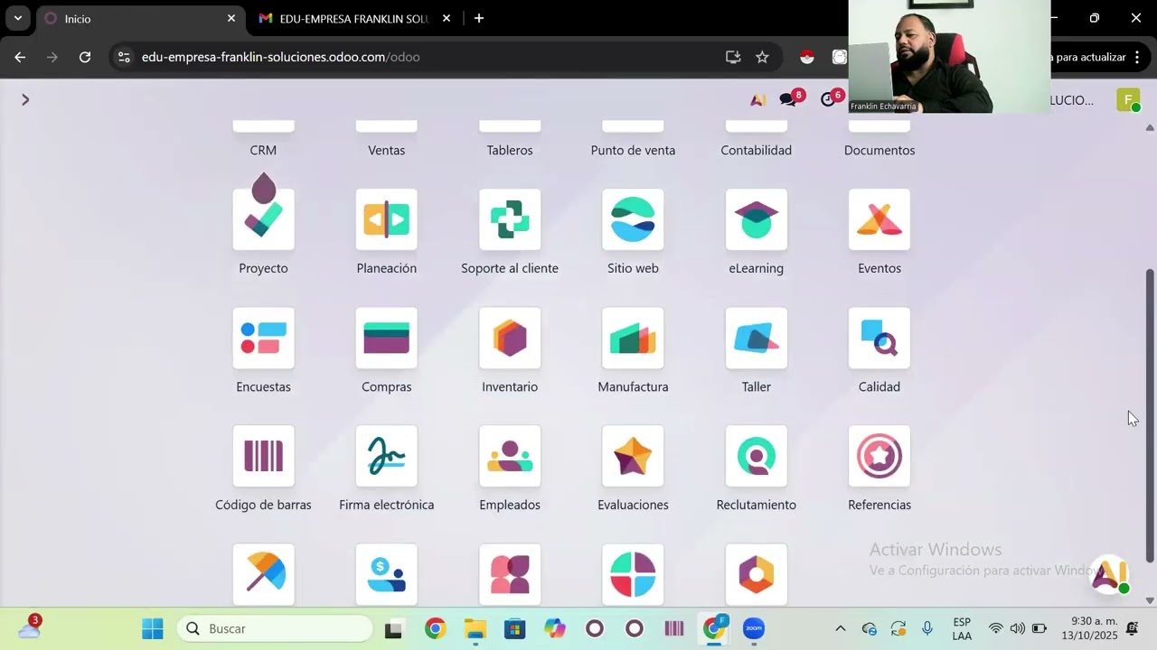 ERP Odoo procesos compra, logistica, contabilidad, Facturacion, ventas
