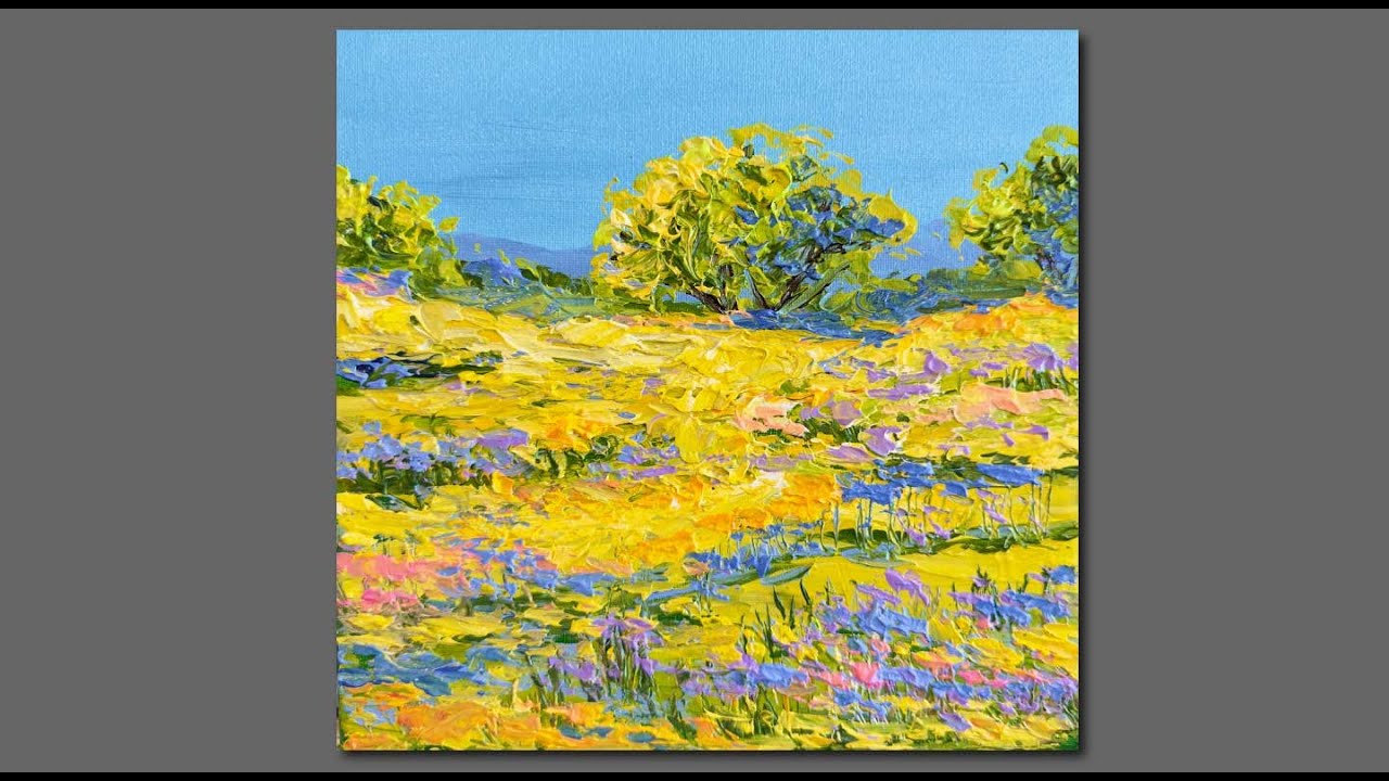 Acrylic Painting Impressionistic landscape/ Palette knife painting techniques