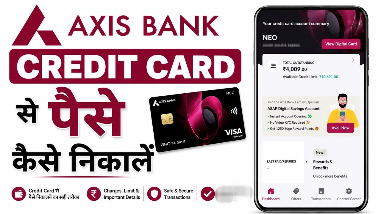 Axis Bank Credit Card se Paise Kaise Nikale | axis bank credit card to bank account money transfer