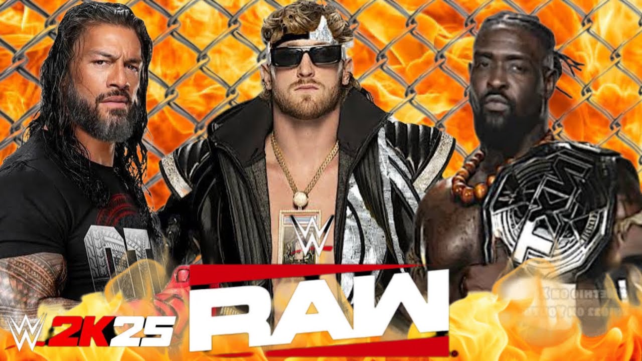 W.W.E_Raw_Roman Reigns & Logan Paul Vs Oba Femi  Steel Cage match wwe raw Netflix 10 February 2026
