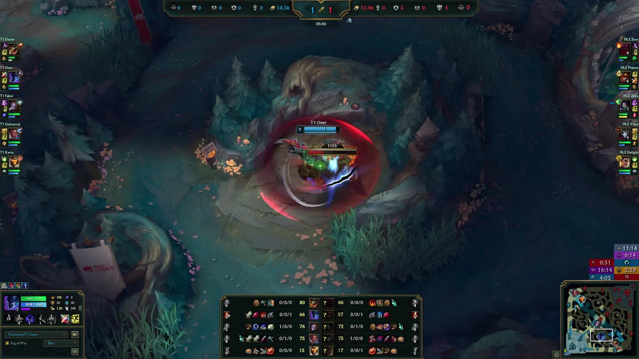 LCK 2025 Split 3 Legend Group: T1 vs HLE Game 3 (T1 Oner Nocturne Jungle POV)